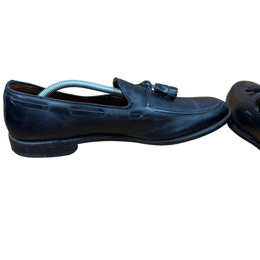 Allen Edmonds Tassel Loafers Mens 10 Black Leather Slip On Dress Shoes Classic